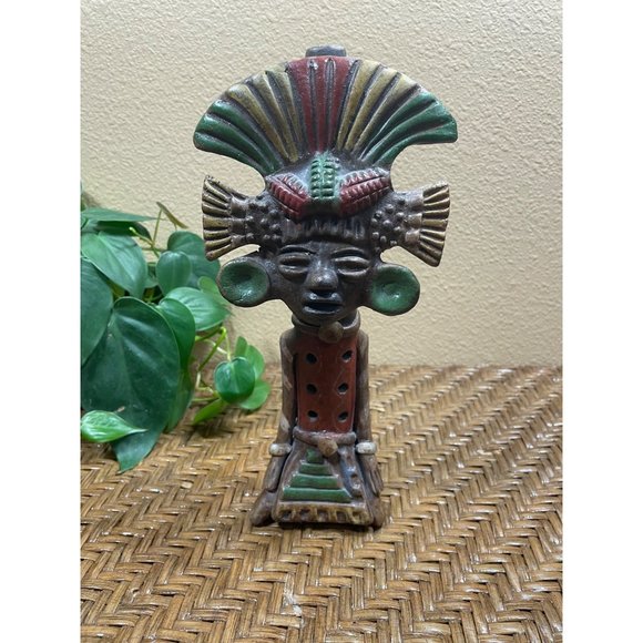 Vintage Primitive Flute Other - Vintage Mexico Aztec Mayan Clay Flute Folk Art Pottery Primitive